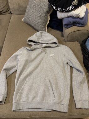 adidas Light Gray Trefoil Pullover Hoodie